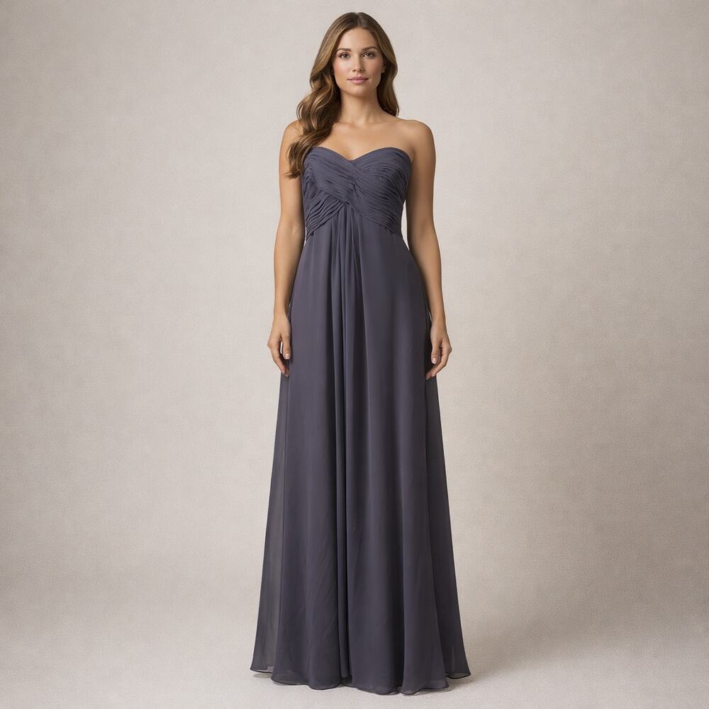 Bill Levkoff 82955 Strapless Gray Formal Dress Size 16